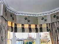 Silk interlined roman blinds.