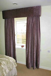 Chenille Curtains with padded pelmet