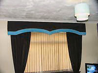 Seagull pelmet with Ruching.